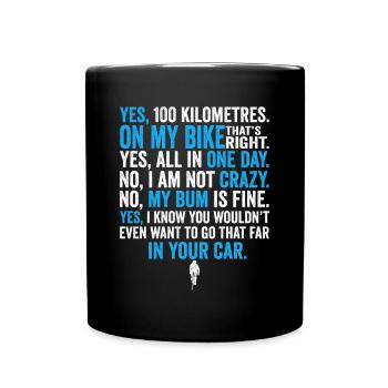 Rennradfahrer Radfahrer Lästige Fragen Shirt - Tasse einfarbig - Schwarz - Vorne