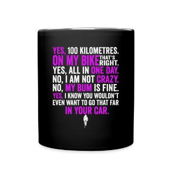 Rennradfahrer Radfahrer Lästige Fragen Shirt - Tasse einfarbig - Schwarz - Vorne