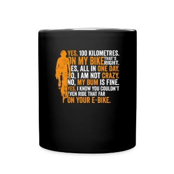 Rennradfahrer Radfahrer Lästige Fragen Shirt - Tasse einfarbig - Schwarz - Vorne