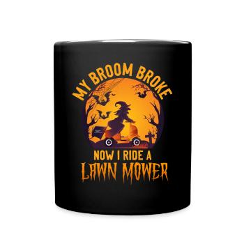 Lawn Mower Mowing Dad Father - Tasse einfarbig - Schwarz - Vorne