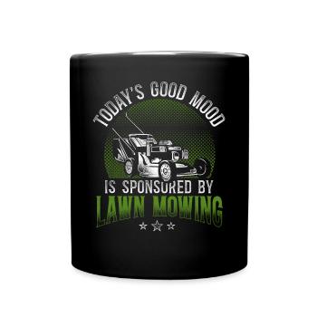Lawn Mower Mowing Dad Father - Full Colour Mug - black - Front