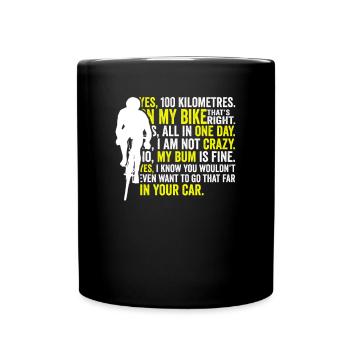 Rennradfahrer Radfahrer Lästige Fragen Shirt - Tasse einfarbig - Schwarz - Vorne