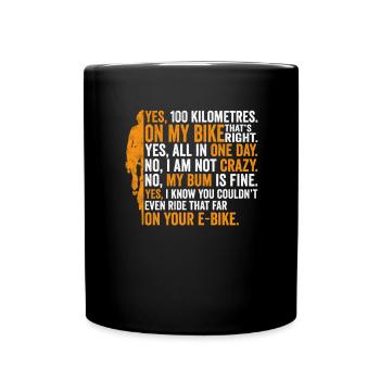 Rennradfahrer Radfahrer Lästige Fragen Shirt - Tasse einfarbig - Schwarz - Vorne