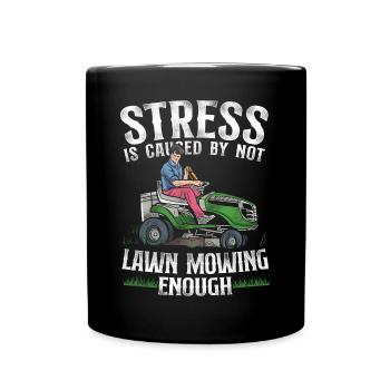 Lawn Mower Mowing Dad Father - Tasse einfarbig - Schwarz - Vorne