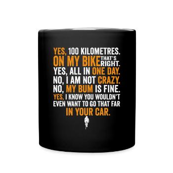 Rennradfahrer Radfahrer Lästige Fragen Shirt - Tasse einfarbig - Schwarz - Vorne