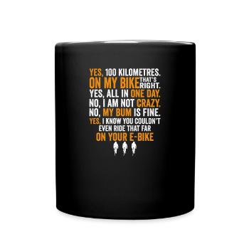 Rennradfahrer Radfahrer Lästige Fragen Shirt - Tasse einfarbig - Schwarz - Vorne