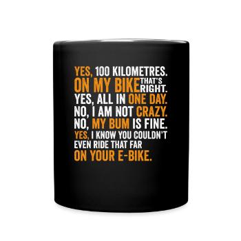 Rennradfahrer Radfahrer Lästige Fragen Shirt - Tasse einfarbig - Schwarz - Vorne