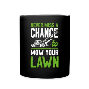 Lawn Mower Mowing Dad Father - Tasse einfarbig - Schwarz - Vorne