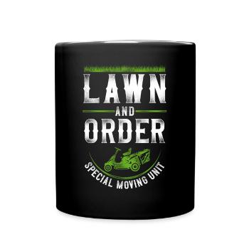Lawn Mower Mowing Dad Father - Tasse einfarbig - Schwarz - Vorne