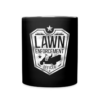 Lawn Mower Mowing Dad Father - Tasse einfarbig - Schwarz - Vorne