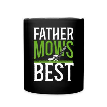 Lawn Mower Mowing Dad Father - Full Colour Mug - black - Front