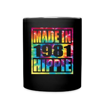 Hippie Birthday 1981 - Tasse einfarbig - Schwarz - Vorne