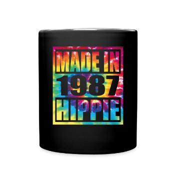 Hippie Birthday 1987 - Full Colour Mug - black - Front