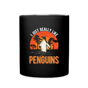 J’aime vraiment Penguins Penguin - Mug uni - noir - Devant