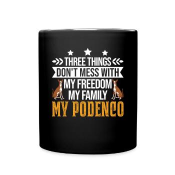 Podenco Freedom Family Spanish Greyhound - Full Colour Mug - black - Front