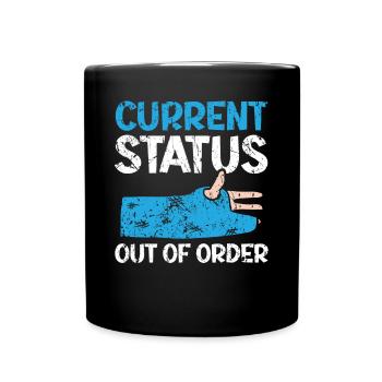 Aktueller Status außer Betrieb Broken Hand Recovery - Tasse einfarbig - Schwarz - Vorne