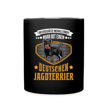 Deutscher Jagdterrier Mann - Tasse einfarbig - Schwarz - Vorne