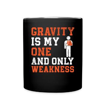 La gravité est ma seule et unique faiblesse main cassée - Mug uni - noir - Devant
