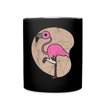 Blessé Flamant Rose Jambe Cassée Blessure Récupération - Mug uni - noir - Devant