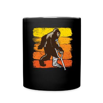 Injured Bigfoot Broken Leg Injury Recovery Rehab - Full Colour Mug - black - Front