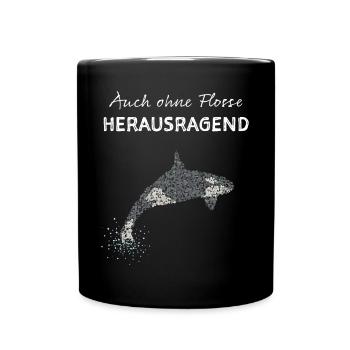 Orka Killerwal Mörderwal Schwertwal - Tasse einfarbig - Schwarz - Vorne