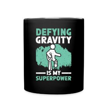Défier la gravité est ma blessure à la jambe cassée super-pouvoir - Mug uni - noir - Devant