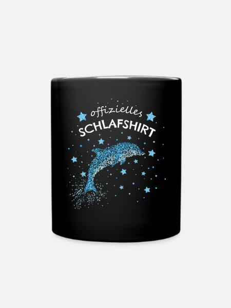 Offizielles Schlafshirt Delfin Delfine - Tasse einfarbig - Schwarz