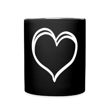 Cœur Blanc - Mug uni - noir - Devant
