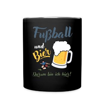 Fußball Bier Fußballspieler Fußballverein Geschenk - Tasse einfarbig - Schwarz - Vorne