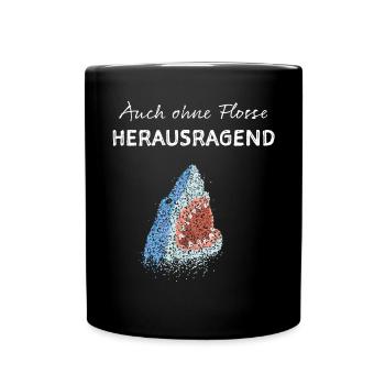 Weisser Hai Haie Haifisch Hailiebhaber - Tasse einfarbig - Schwarz - Vorne