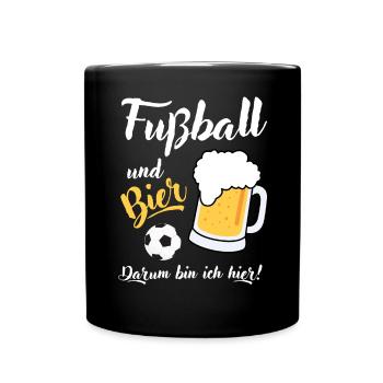 Fußball Bier Fußballspieler Fußballverein Geschenk - Tasse einfarbig - Schwarz - Vorne