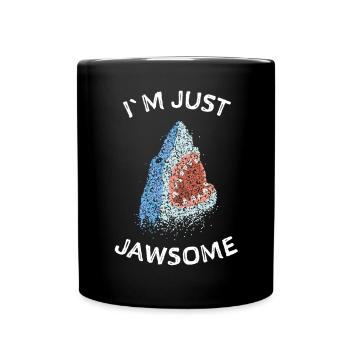 Jawsome Weisser Hai Haie Hailiebhaber - Tasse einfarbig - Schwarz - Vorne