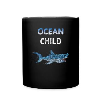 Océan Enfant Requin Requins Plongeurs Océan - Mug uni - noir - Devant