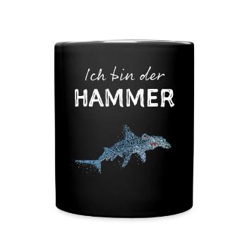 Hammerhai Hai Haie Hailiebhaber Haifisch - Tasse einfarbig - Schwarz - Vorne
