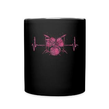 Drums Heartbeat Drummer - Full Colour Mug - black - Front