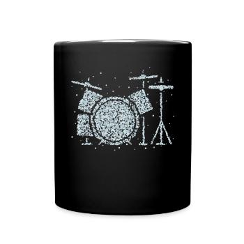 Schlagzeug Drumset Trommler Trommeln Geschenk - Tasse einfarbig - Schwarz - Vorne