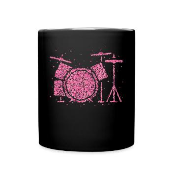 Schlagzeugerin Drummer Queen Schlagzeug - Tasse einfarbig - Schwarz - Vorne