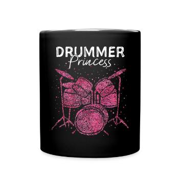 Drummer Princess Schlagzeugerin Drumset - Full Colour Mug - black - Front