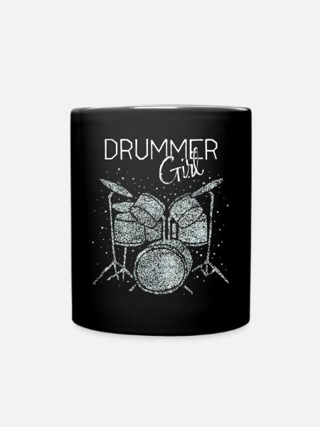 Drummer Girl Schlagzeugerin Trommlerin - Tasse einfarbig - Schwarz