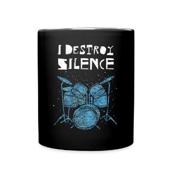 Schlagzeuger Schlagzeug Trommler Drums - Tasse einfarbig - Schwarz - Vorne