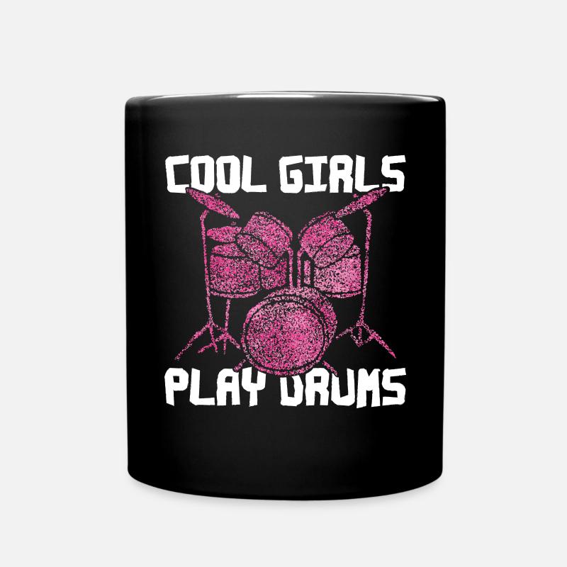 Drummer Girl Batteur Batterie - Mug uni - noir