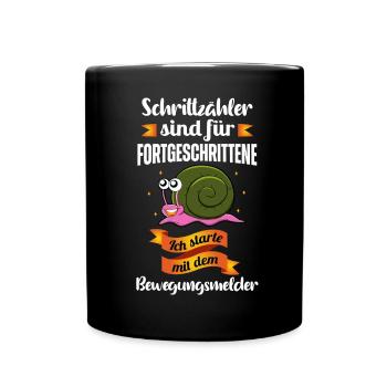 Schrittzähler sind für Fortgeschritten Schnecken - Tasse einfarbig - Schwarz - Vorne