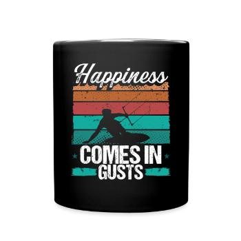 Kiteboarding Vintage Windsurfing Windsurfer Retro - Tasse einfarbig - Schwarz - Vorne