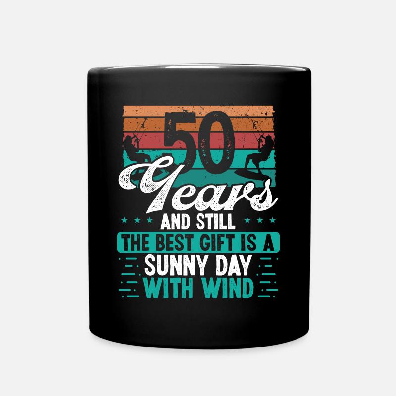 Kitboarder de 50 ans Kitesurf 50e anniversaire - Mug uni - noir