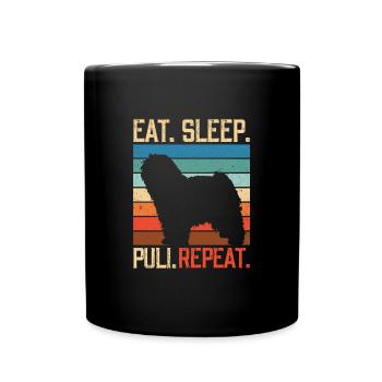 Eat Sleep Puli Repeat - Full Colour Mug - black - Front