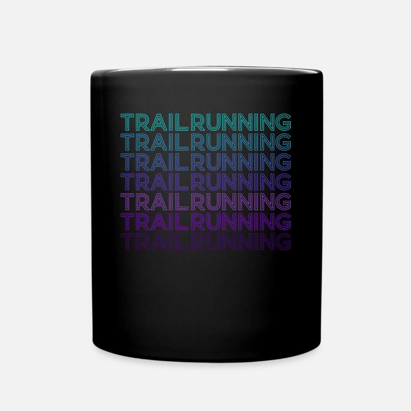 Trail Running Runner Running Trail Rétro - Mug uni - noir