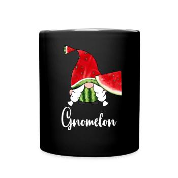 Gnome Wassermelone Dekor Gnomelon National Watermelo - Tasse einfarbig - Schwarz - Vorne