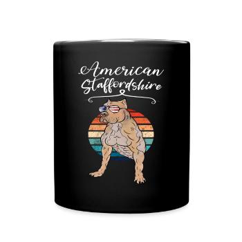 American Staffordshire Vintage - Full Colour Mug - black - Front