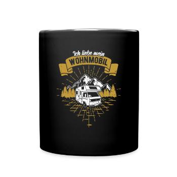 Wohnmobil Liebe Fan - Tasse einfarbig - Schwarz - Vorne