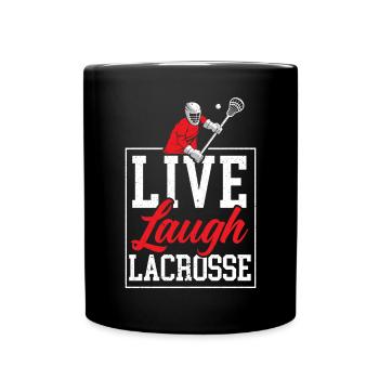 Live Laugh Lacrosse Torwart Torwart Sport Lax - Tasse einfarbig - Schwarz - Vorne
